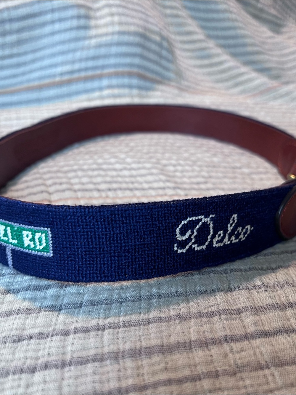 Smathers & Branson Custom Delco / Steel Rd Needlepoint Belt